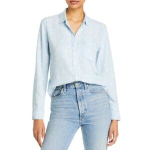 Rails Ingrid Light Vintage Star Print Raw Hem Button Down Shirt | Size S